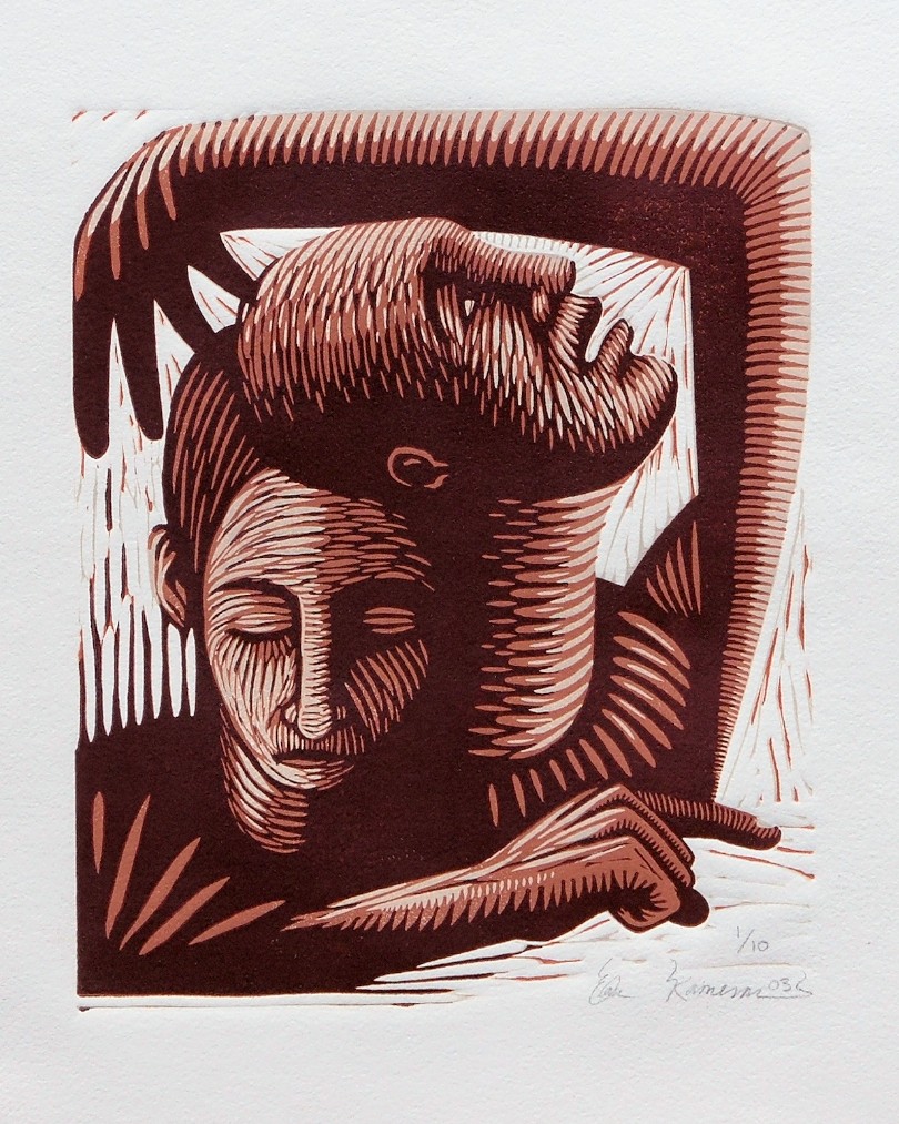 ‘Two Figures’ Linoleum Cut Print (2003)