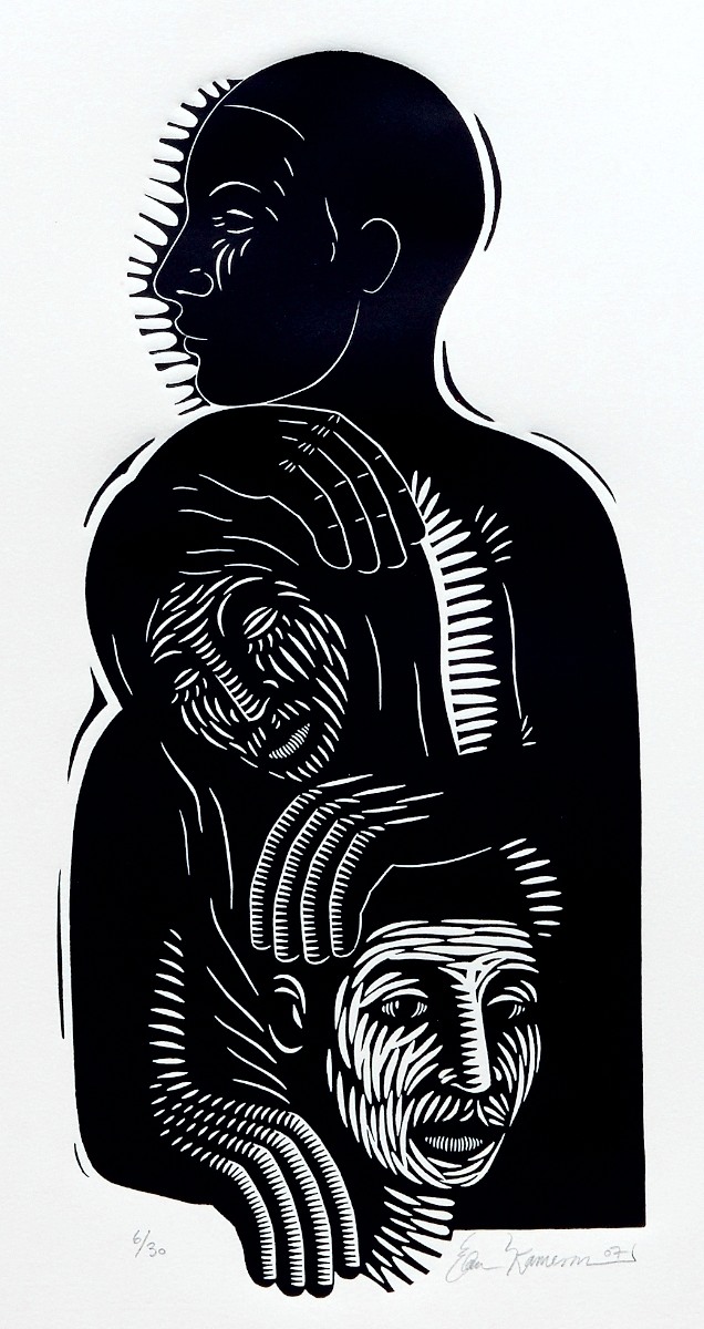 ‘Three Figures’ Linoleum Cut Print (2007)