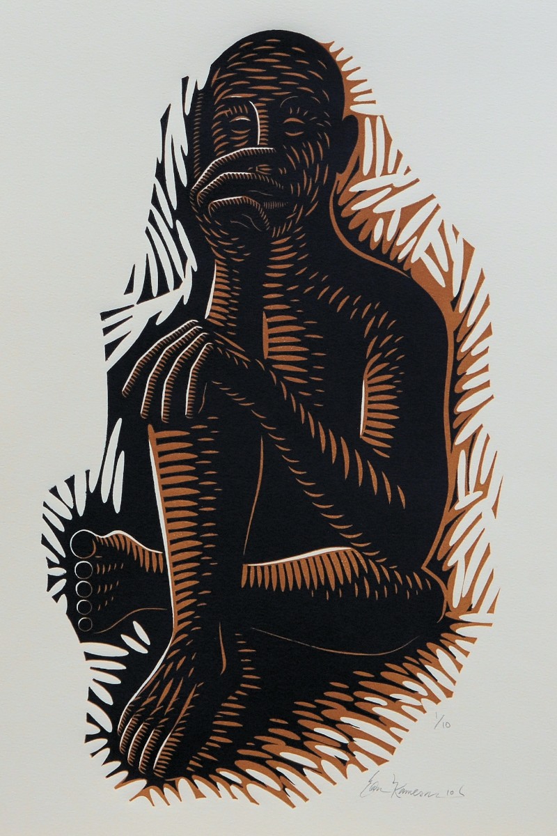 ‘Seated Figure’ Linoleum Cut Print (2010)