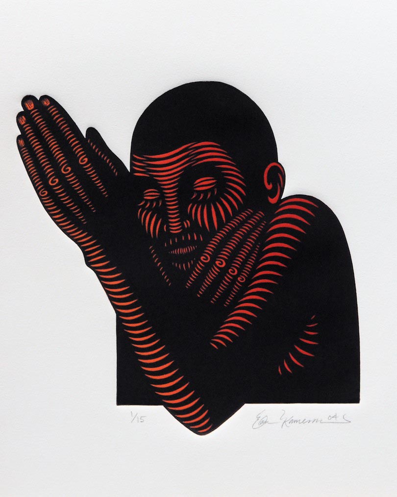 ‘Solitary Figure’ Linoleum Cut Print (2004)