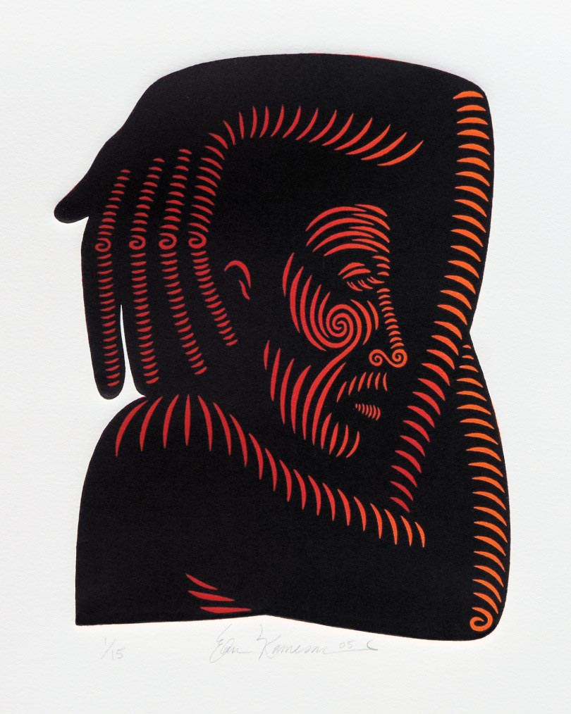 ‘Solitary Figure’ Linoleum Cut Print (2005) figurative