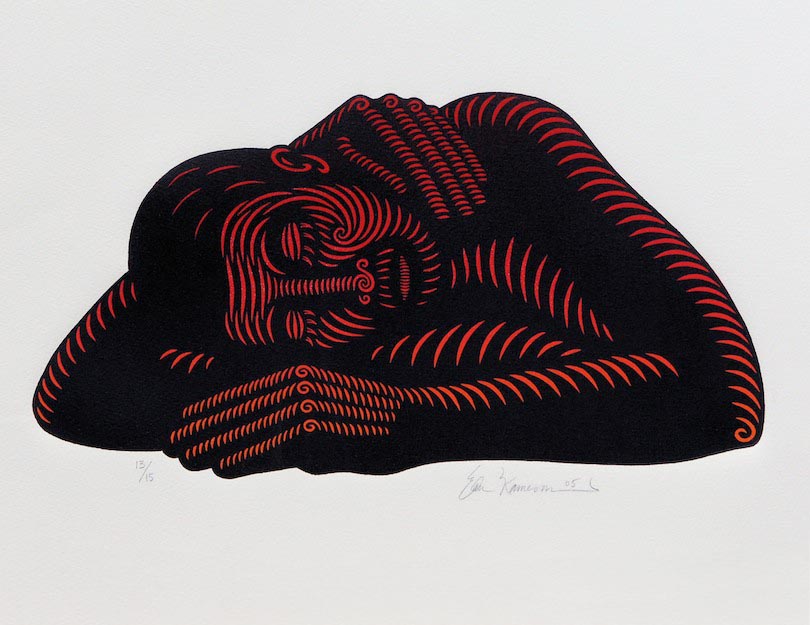 ‘Solitary Figure’ Linoleum Cut Print (2005)