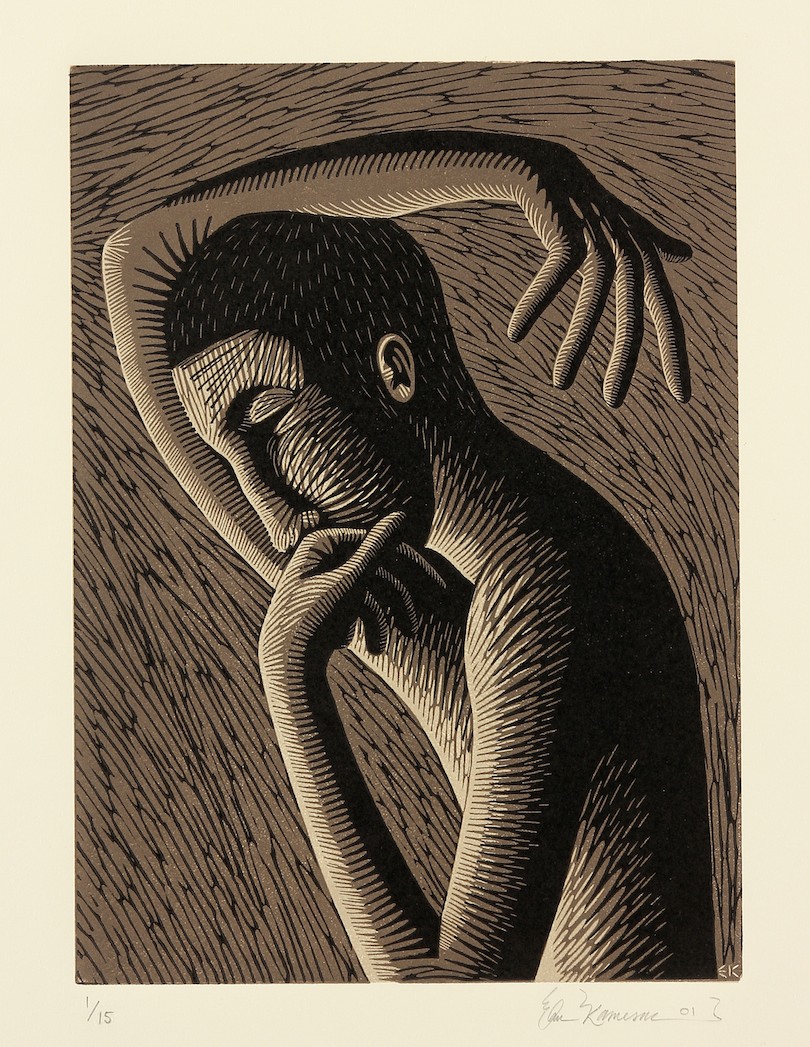 ‘Solitary Figure’ Linoleum Cut Print (2001)