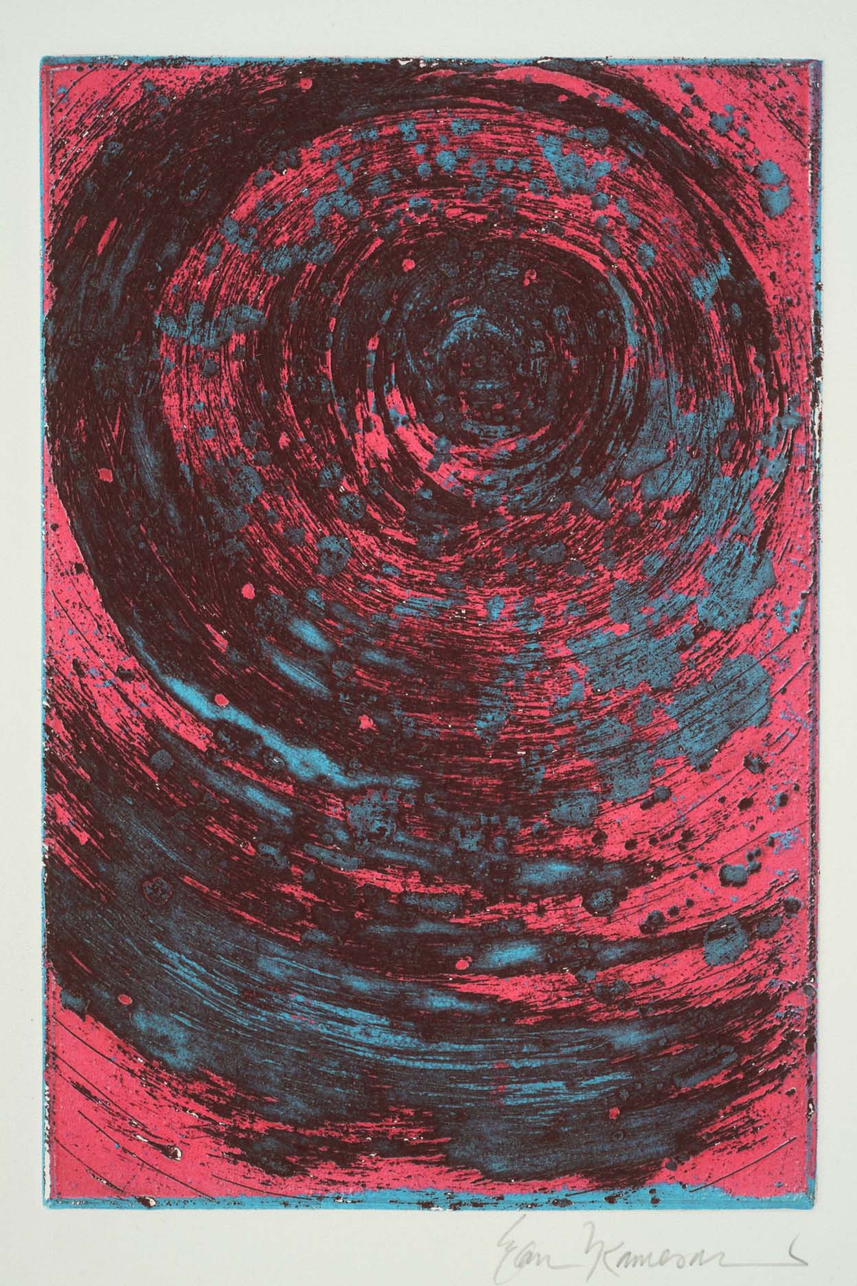 ‘Vortex’ Deep Etched Multi-Color Viscosity Intaglio Print (2017)